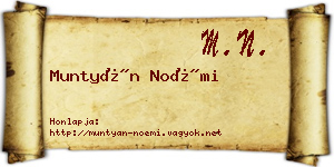 Muntyán Noémi névjegykártya