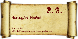 Muntyán Noémi névjegykártya